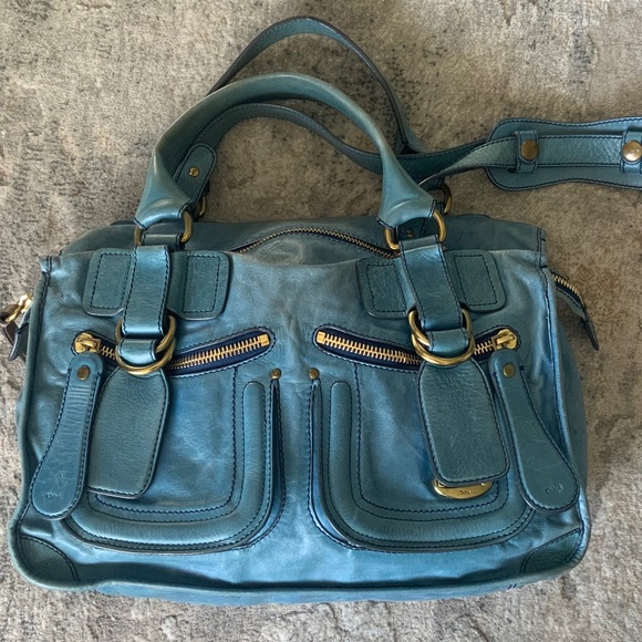 💙CHLOE ,RARE VINTAGE HANDBAG WITH STRAP - Picture 1 of 11